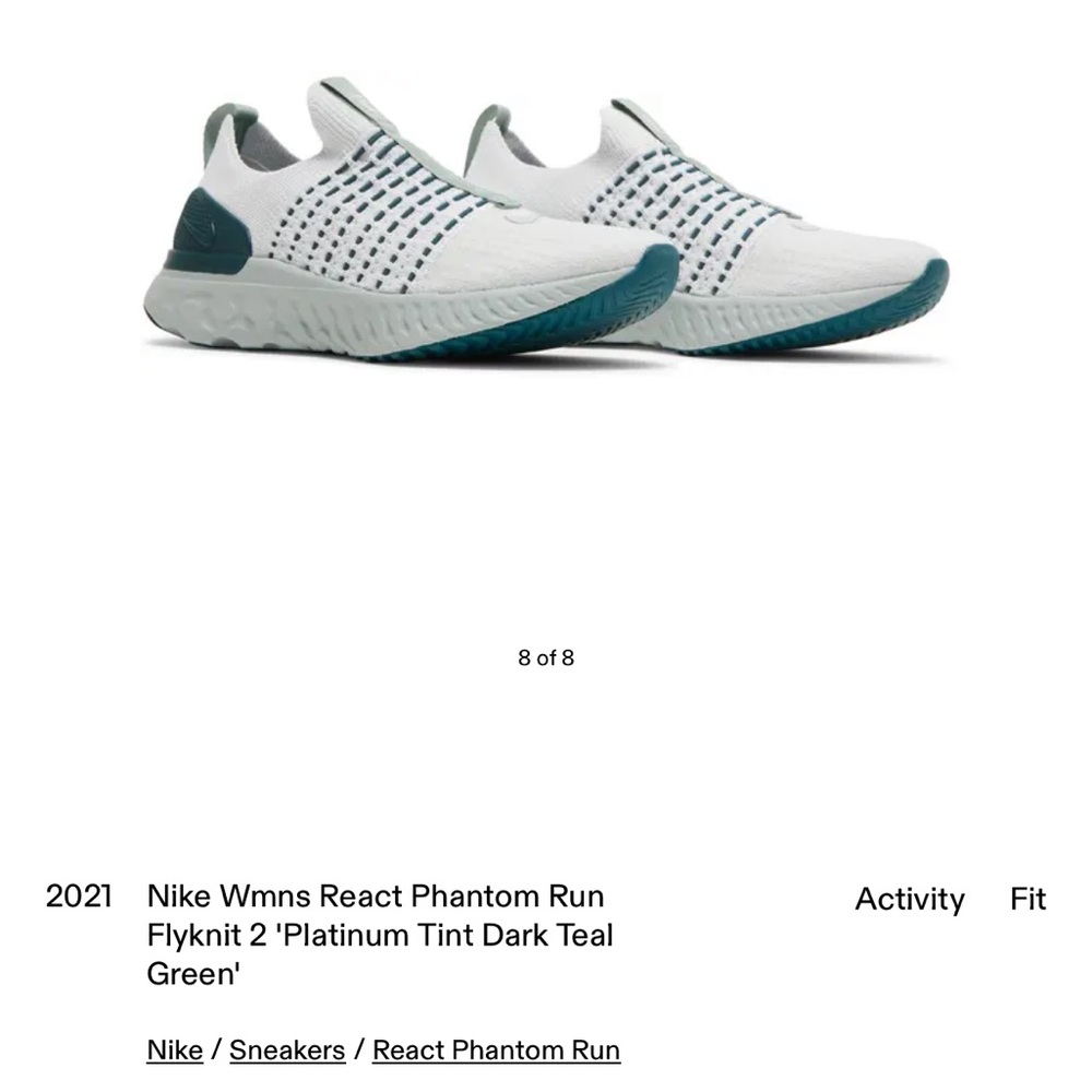 Nike Wonens React Phantom Run Flyknit 2 - White and Teal